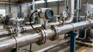 Differential pressure flow sensor installation in industrial piping