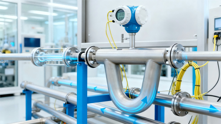 Coriolis mass flow meter for precision gas measurement