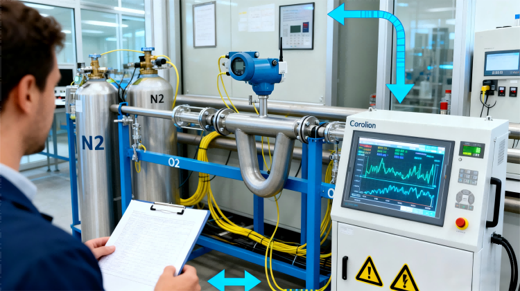 Complete industrial gas flow metering system installation