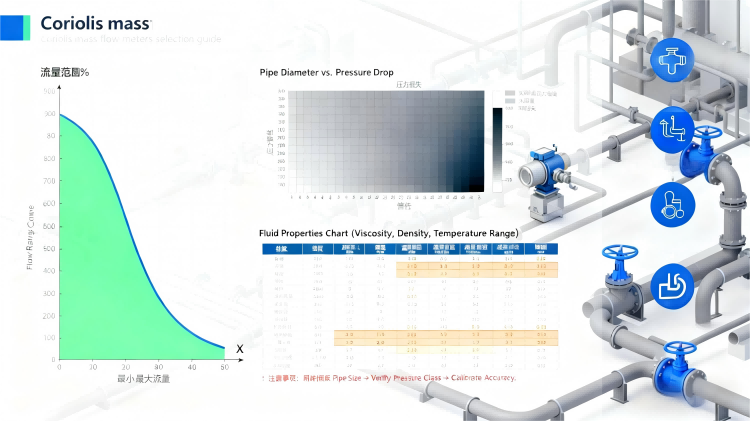 Coriolis meter selection guide for different pipe sizes and flow rates
