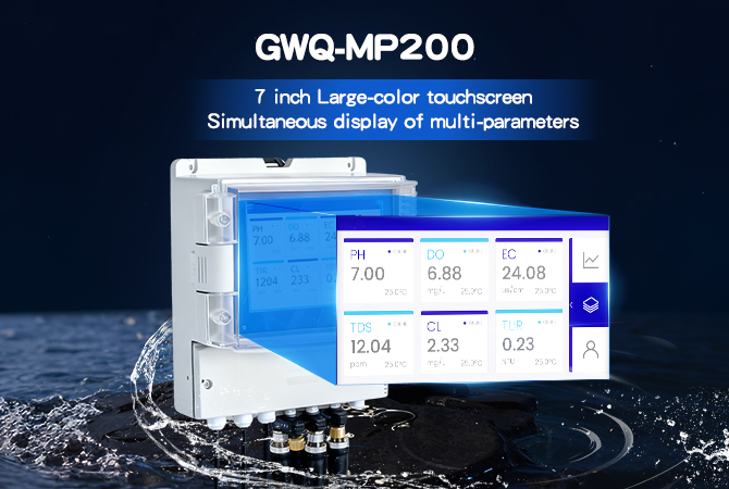 GWQ-MP200 Multi-parameter Water Quality Meter main unit with touchscreen display