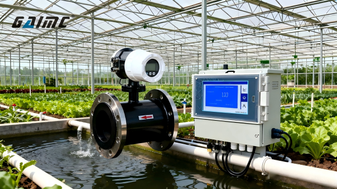 Complete electromagnetic flow measurement system for agricultural irrigation