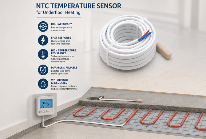 NTC temperature sensor for underfloor heating specification overview