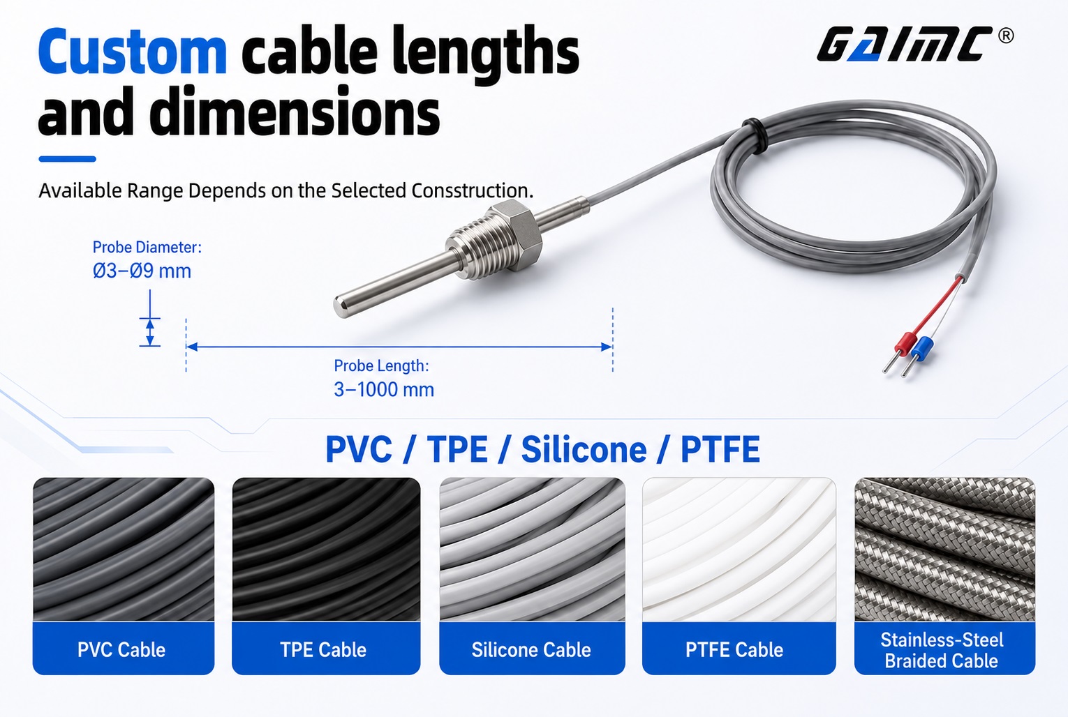 GTS300 PT100/1000 Temperature Sensor